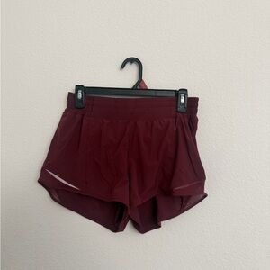 Lululemon Hotty Hot high rise lined shorts - burgundy bag 2.5 inch